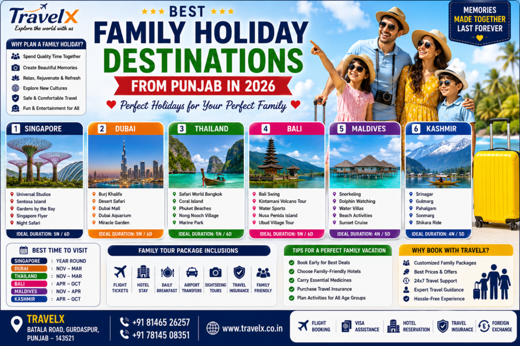 Best Family Holiday Destinations from Punjab in 2026 | Family Tour Packages