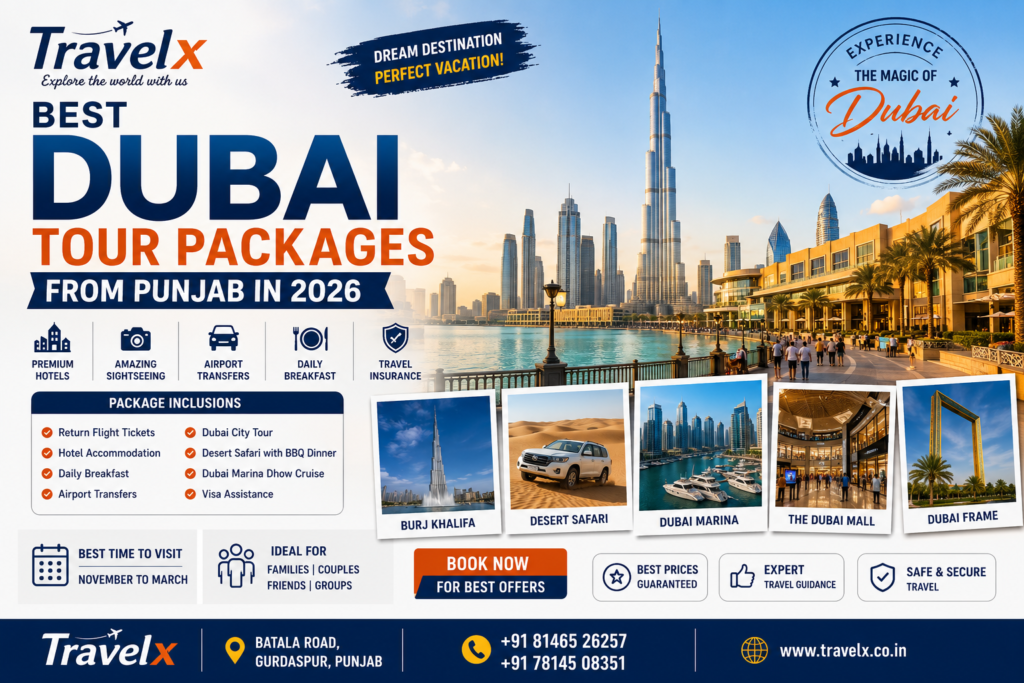 Best Dubai Tour Packages from Punjab in 2026 | Dubai Holiday Packages | Travelx