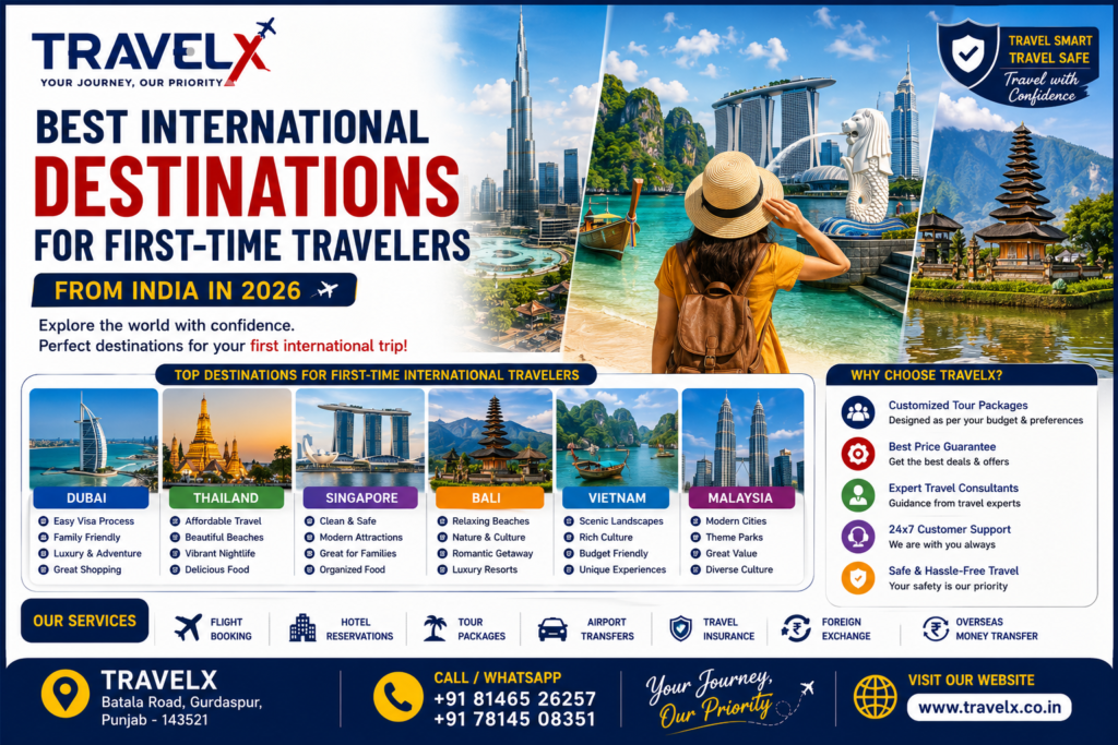 Best International Destinations for First-Time Travelers from India in 2026 | Travelx