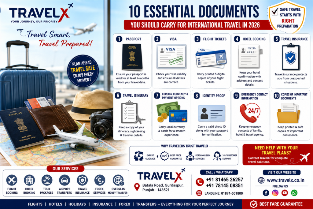10 Essential Documents You Should Carry for International Travel in 2026 | Travelx