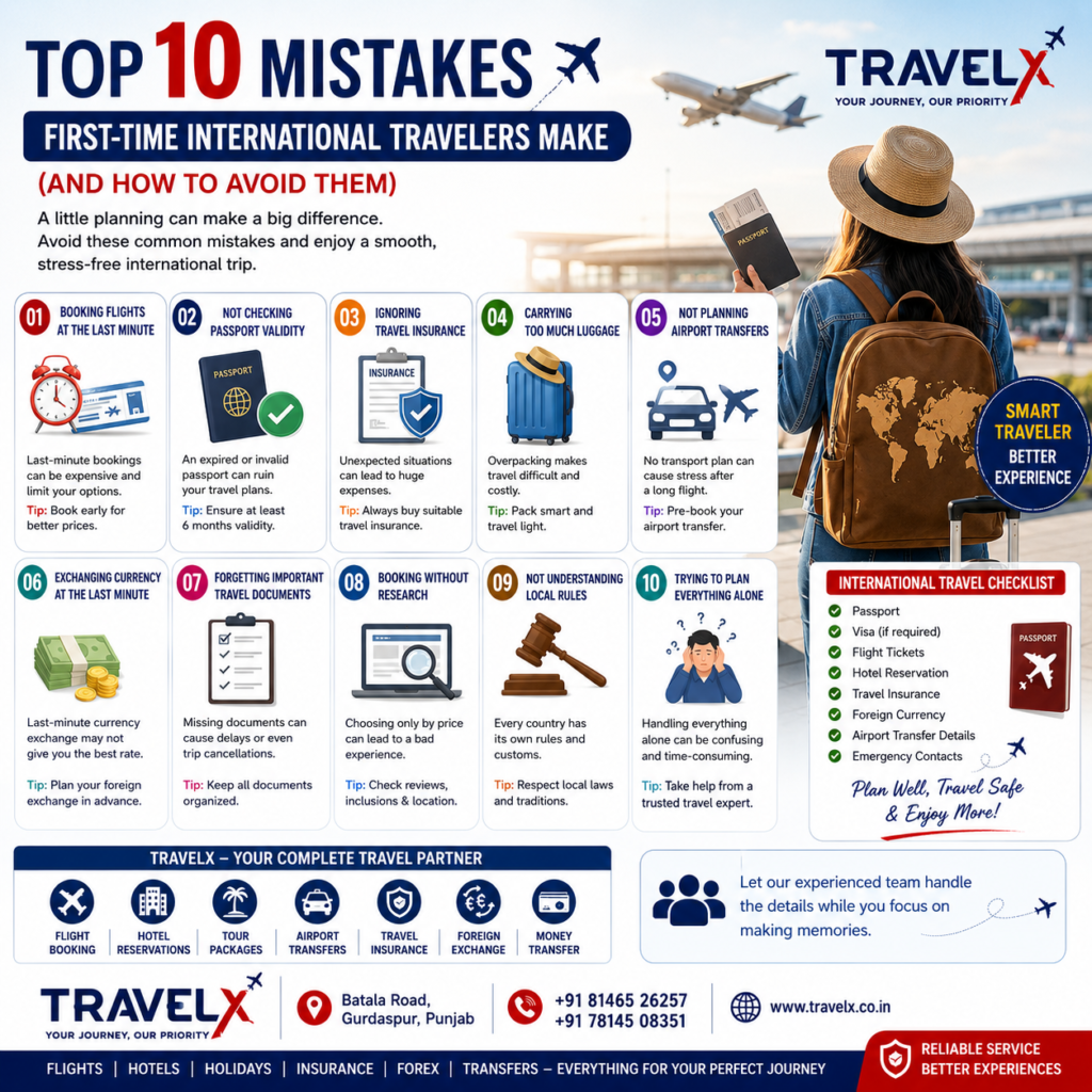 Top 10 Mistakes First-Time International Travelers Make (2026 Guide) | Travelx