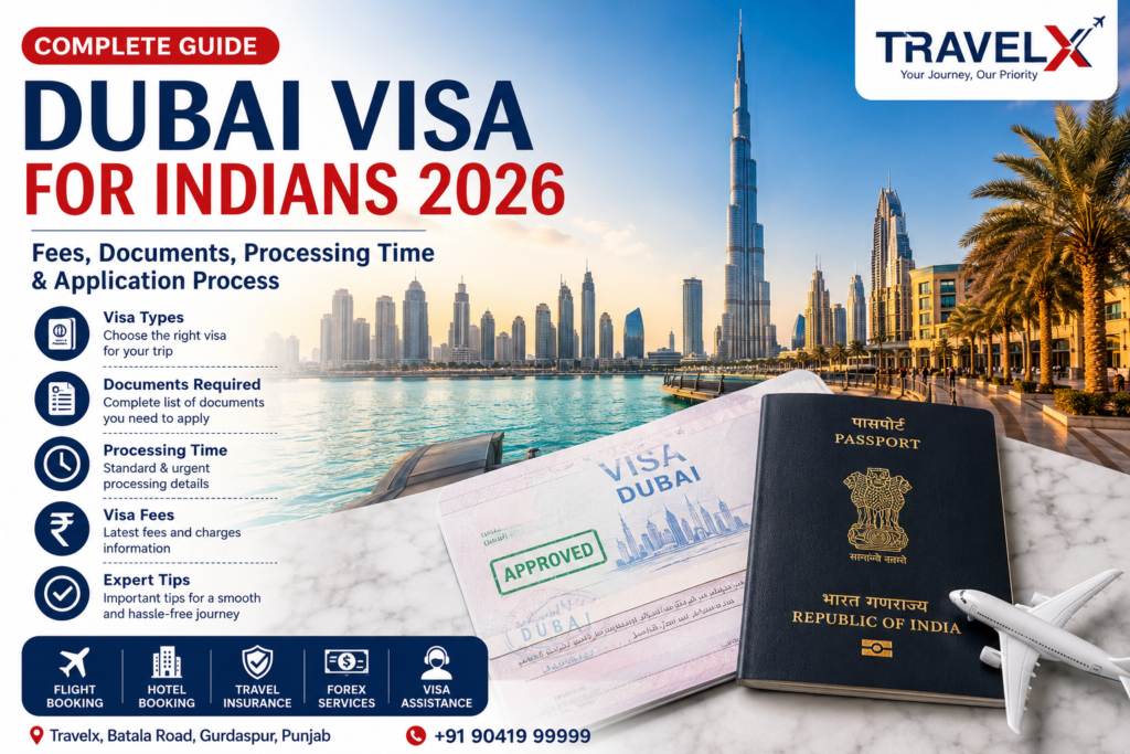 Dubai Visa for Indians 2026: Fees, Documents, Processing Time & Complete Guide | Travelx