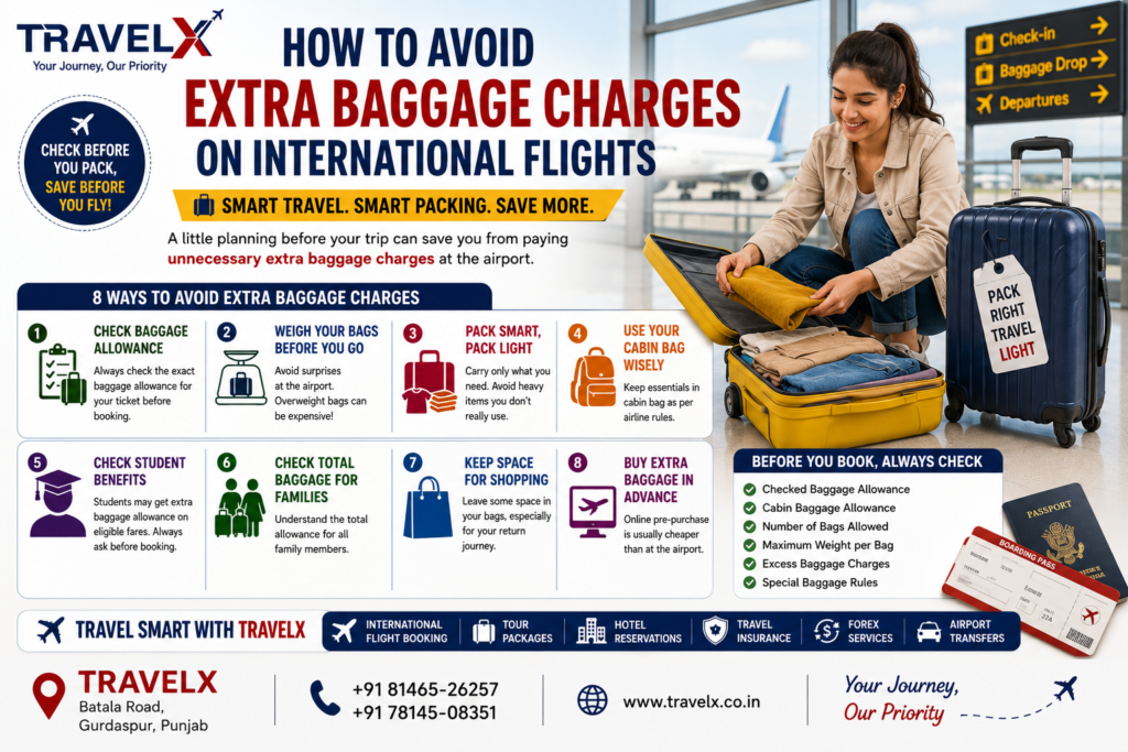 How to Avoid Extra Baggage Charges on International Flights (2026) | Travelx