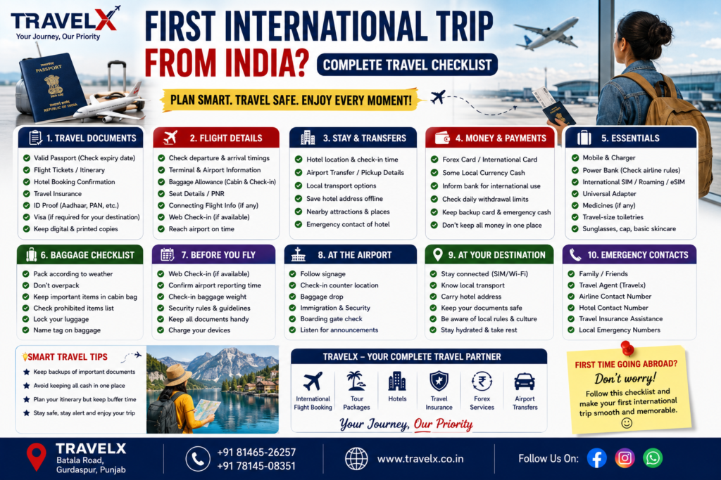First International Trip from India? Complete Travel Checklist 2026 | Travelx