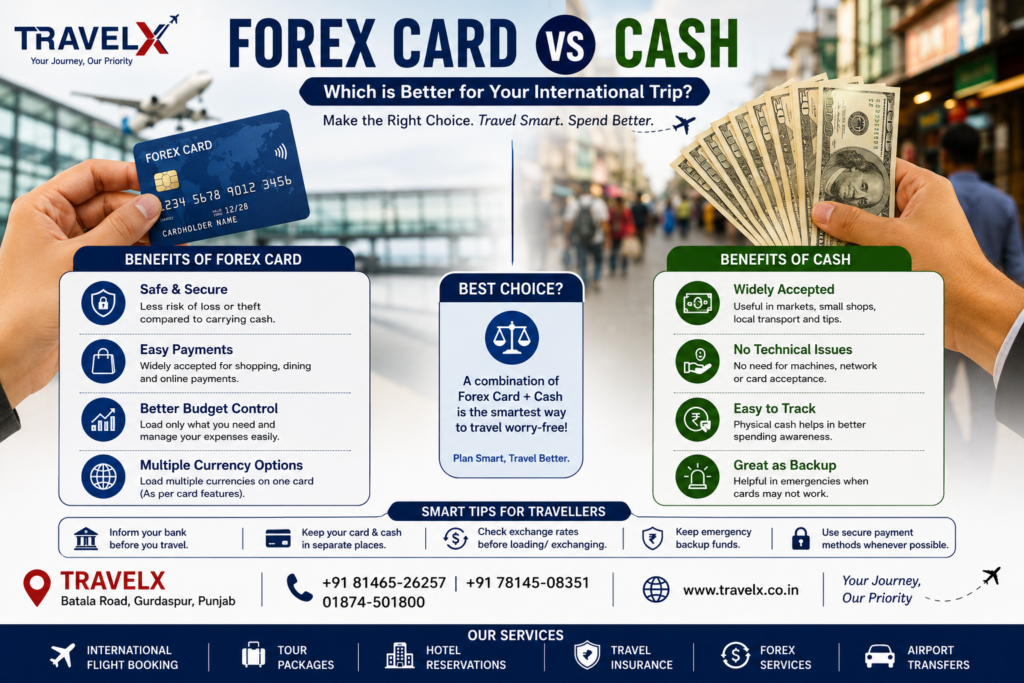 Forex Card vs Cash for International Travel (2026) | Complete Guide | Travelx