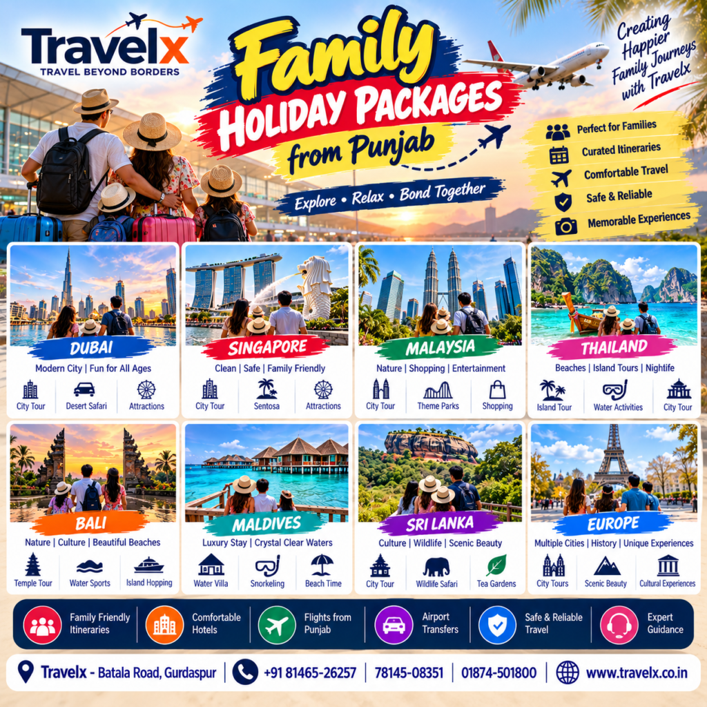 Best Family Holiday Packages from Punjab: Plan Your Dream Vacation with Travelx