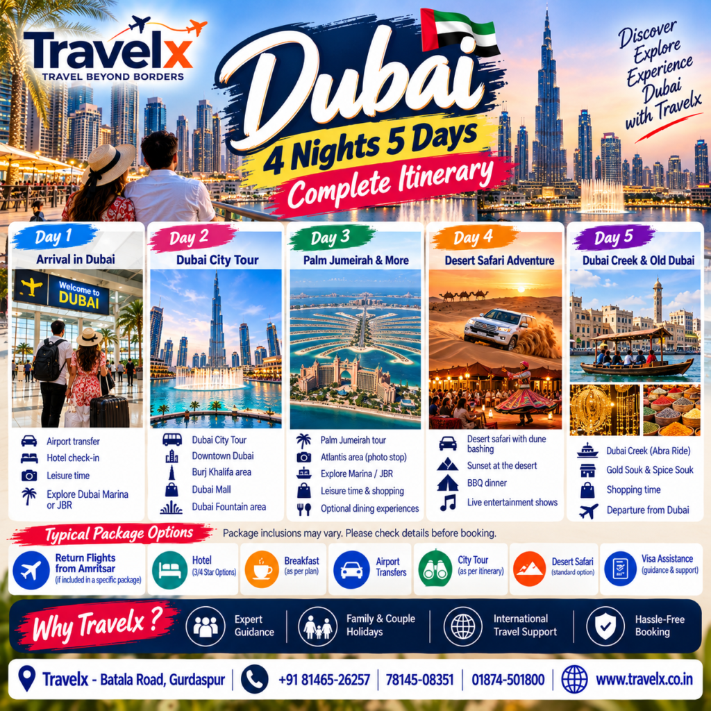 Dubai 4 Nights 5 Days Itinerary: Your Ultimate Guide to Luxury & Adventure