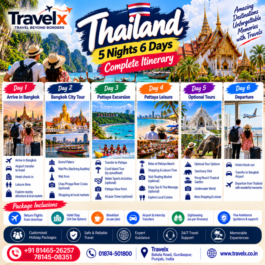 Thailand 5 Nights 6 Days Itinerary: The Ultimate Escape for Punjab Travelers