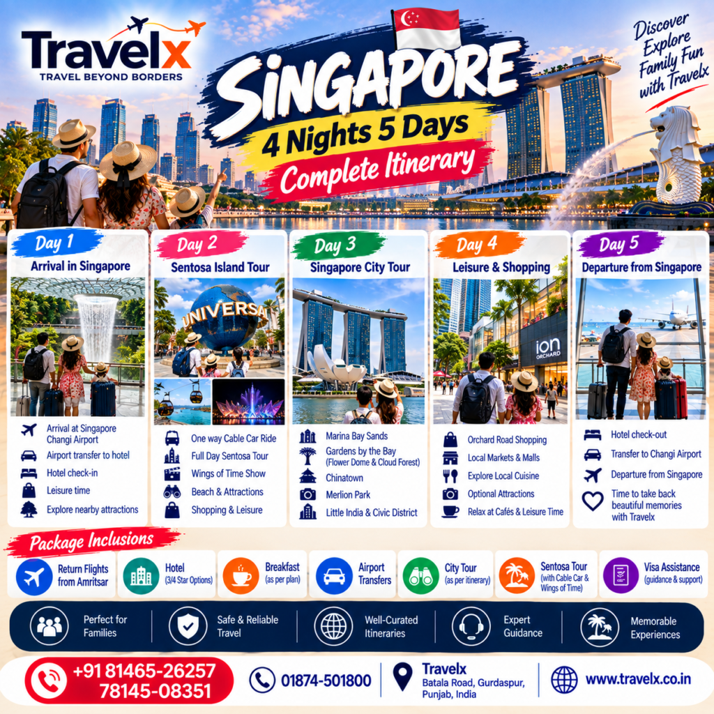 Singapore 4 Nights 5 Days: The Ultimate Travel Itinerary for Punjab Travelers